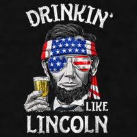 Drinking Like Lincoln 4th Of July Abraham Merica Flag Ladies PosiCharge Tri-Blend Wicking Tank