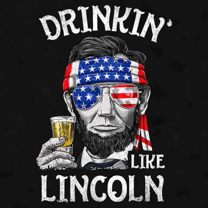 Drinking Like Lincoln 4th Of July Abraham Merica Flag Ladies PosiCharge Tri-Blend Wicking Tank