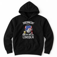 Drinking Like Lincoln 4th Of July Abraham Merica Flag Hoodie