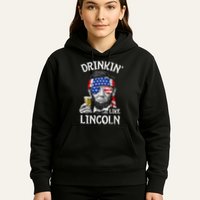 Drinking Like Lincoln 4th Of July Abraham Merica Flag Hoodie