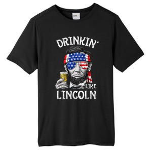 Drinking Like Lincoln 4th Of July Abraham Merica Flag Tall Fusion ChromaSoft Performance T-Shirt