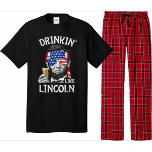 Drinking Like Lincoln 4th Of July Abraham Merica Flag Pajama Set