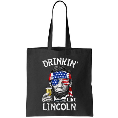 Drinking Like Lincoln 4th Of July Abraham Merica Flag Bag