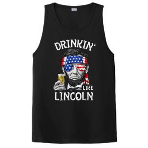 Drinking Like Lincoln 4th Of July Abraham Merica Flag PosiCharge Competitor Tank