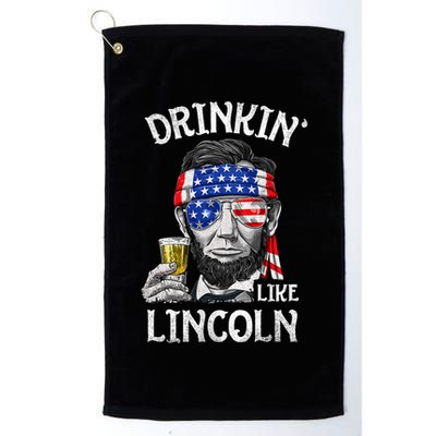 Drinking Like Lincoln 4th Of July Abraham Merica Flag Golf Towel