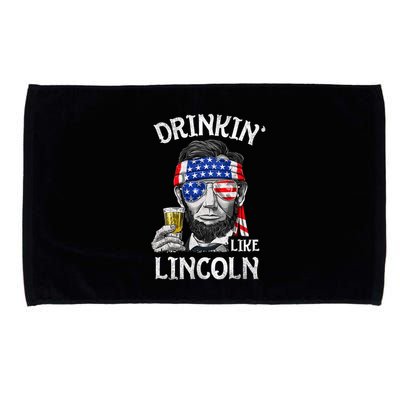 Drinking Like Lincoln 4th Of July Abraham Merica Flag Microfiber Hand Towel