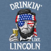 Drinking Like Lincoln 4th Of July Abraham Merica Flag Garment-Dyed Sweatshirt