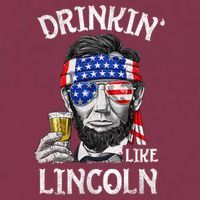 Drinking Like Lincoln 4th Of July Abraham Merica Flag 16oz Travel Tumbler