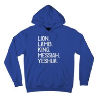 Distressed Lion Lamb King Messiah Yeshua Christian Bible Gift Hoodie