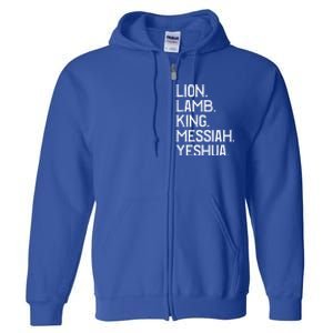 Distressed Lion Lamb King Messiah Yeshua Christian Bible Gift Full Zip Hoodie