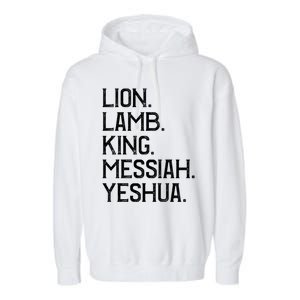 Distressed Lion Lamb King Messiah Yeshua Christian Bible Gift Garment-Dyed Fleece Hoodie