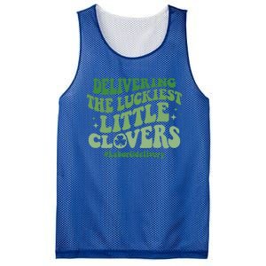 Delivering Luckiest Little Clovers St Patricks Day L And D Nurse Gift Mesh Reversible Basketball Jersey Tank