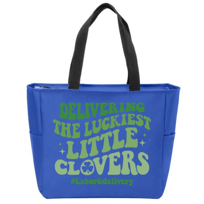 Delivering Luckiest Little Clovers St Patricks Day L And D Nurse Gift Zip Tote Bag