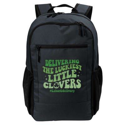 Delivering Luckiest Little Clovers St Patricks Day L And D Nurse Gift Daily Commute Backpack