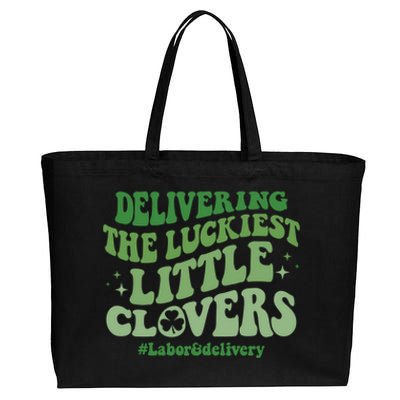 Delivering Luckiest Little Clovers St Patricks Day L And D Nurse Gift Cotton Canvas Jumbo Tote