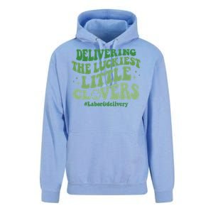 Delivering Luckiest Little Clovers St Patricks Day L And D Nurse Gift Unisex Surf Hoodie