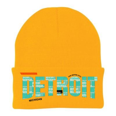 Detroit Latitude Longitude Knit Cap Winter Beanie