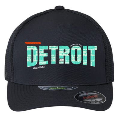 Detroit Latitude Longitude Flexfit Unipanel Trucker Cap