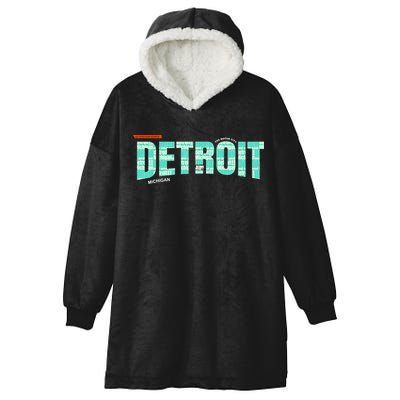 Detroit Latitude Longitude Hooded Wearable Blanket