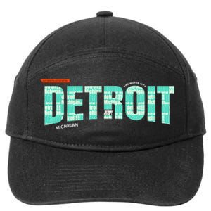 Detroit Latitude Longitude 7-Panel Snapback Hat