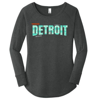 Detroit Latitude Longitude Women's Perfect Tri Tunic Long Sleeve Shirt