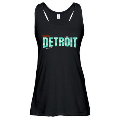 Detroit Latitude Longitude Ladies Essential Flowy Tank