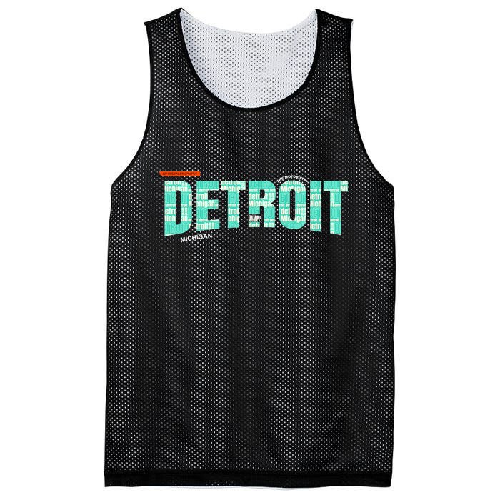 Detroit Latitude Longitude Mesh Reversible Basketball Jersey Tank