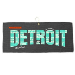 Detroit Latitude Longitude Large Microfiber Waffle Golf Towel