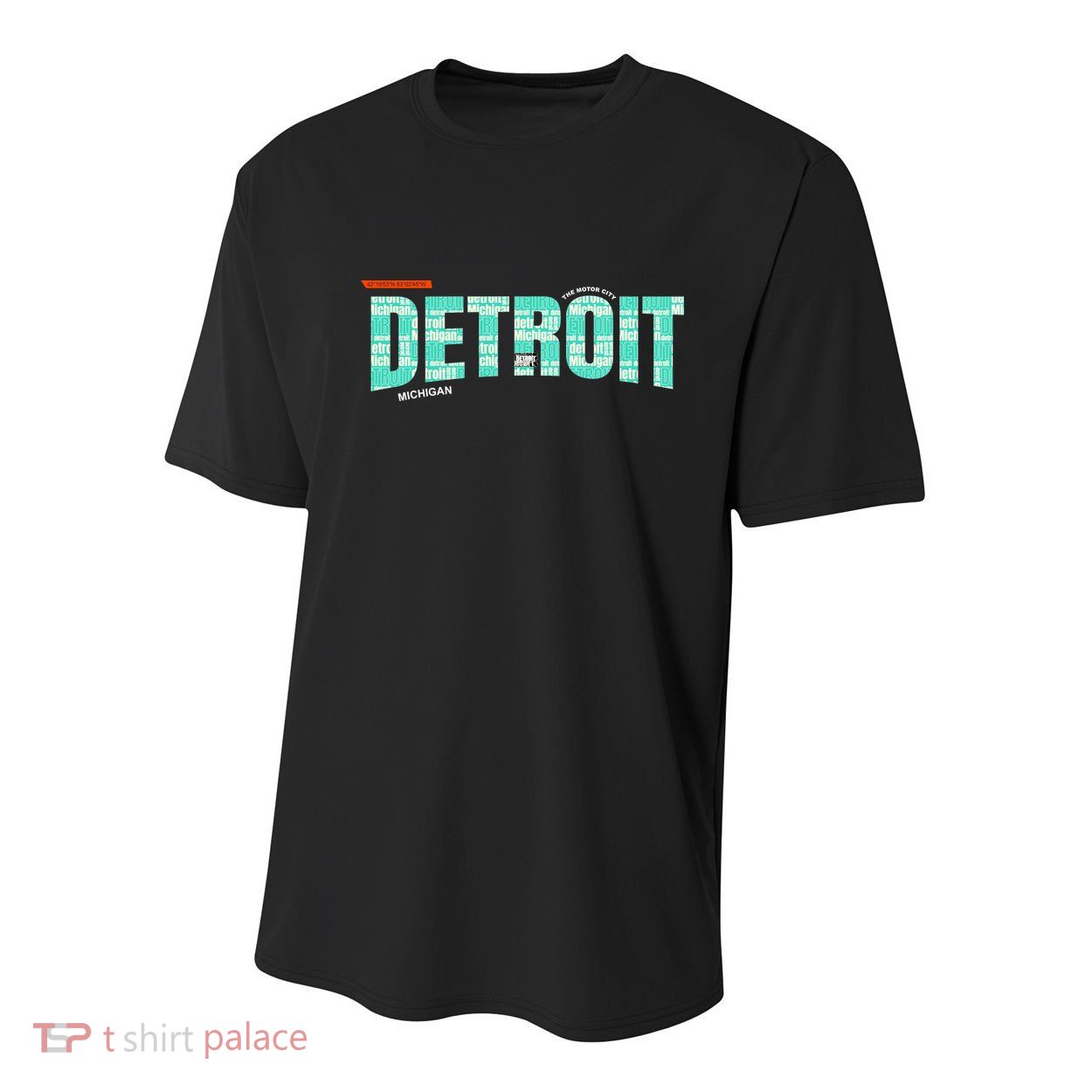 Detroit Latitude Longitude Youth Performance Sprint T-Shirt