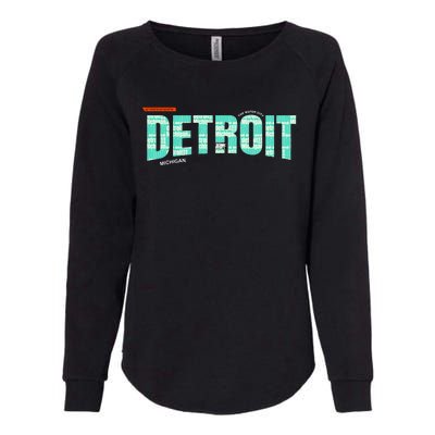 Detroit Latitude Longitude Womens California Wash Sweatshirt