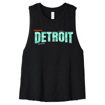 Detroit Latitude Longitude Women's Racerback Cropped Tank