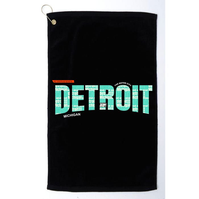 Detroit Latitude Longitude Golf Towel