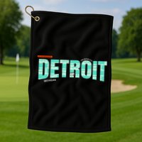 Detroit Latitude Longitude Golf Towel