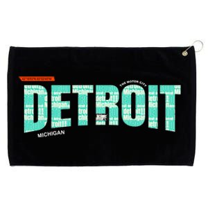 Detroit Latitude Longitude Grommeted Golf Towel