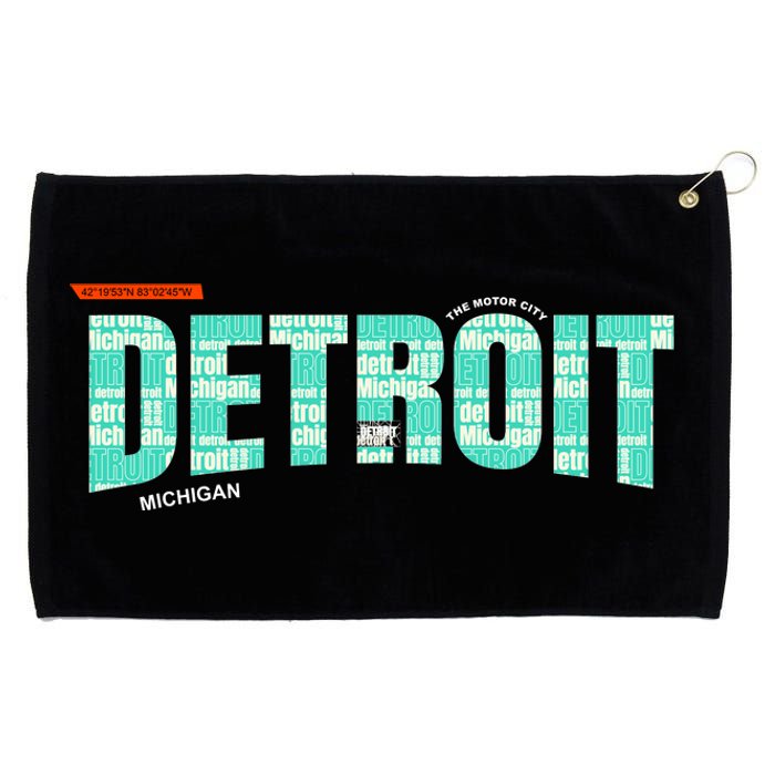 Detroit Latitude Longitude Grommeted Golf Towel