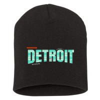 Detroit Latitude Longitude Short Acrylic Beanie