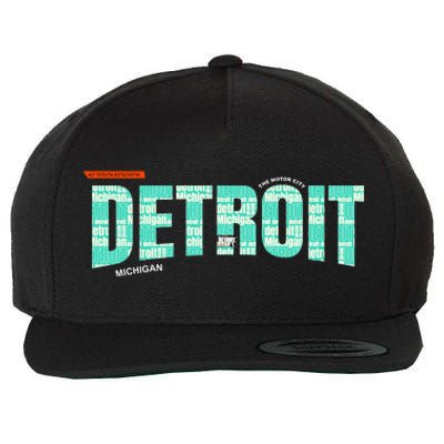 Detroit Latitude Longitude Wool Snapback Cap