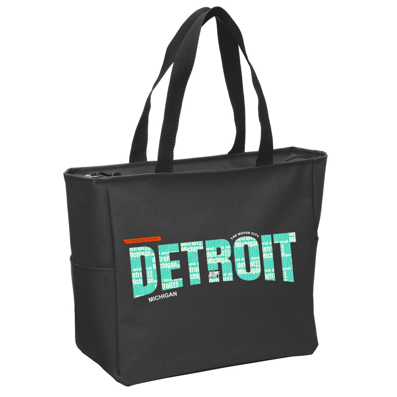 Detroit Latitude Longitude Zip Tote Bag