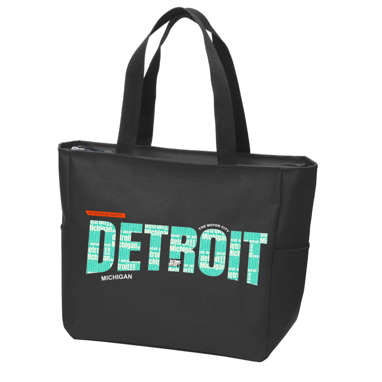 Detroit Latitude Longitude Zip Tote Bag