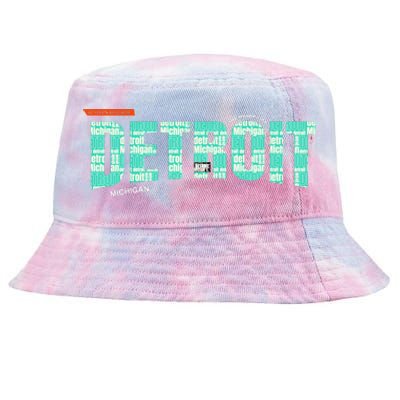 Detroit Latitude Longitude Tie-Dyed Bucket Hat