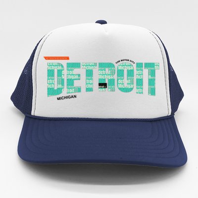 Detroit Latitude Longitude Trucker Hat