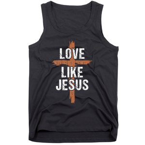 Dad Love Like Jesusshirt Christian Religious Cross Jesus Tank Top