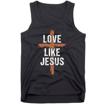 Dad Love Like Jesusshirt Christian Religious Cross Jesus Tank Top