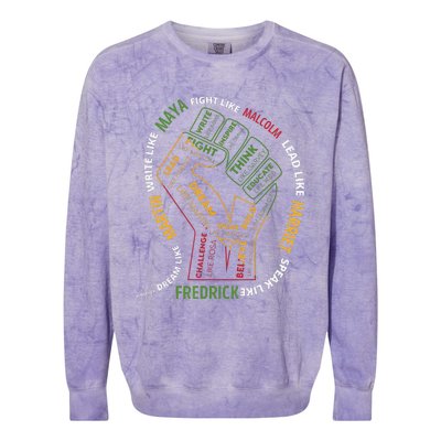 Dream Like Martin Lead Like Harriet Black History Month Colorblast Crewneck Sweatshirt