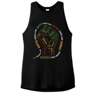 Dream Like Martin Lead Like Harriet Black History Month Ladies PosiCharge Tri-Blend Wicking Tank