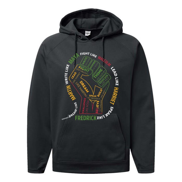 Dream Like Martin Lead Like Harriet Black History Month Performance Fleece Hoodie