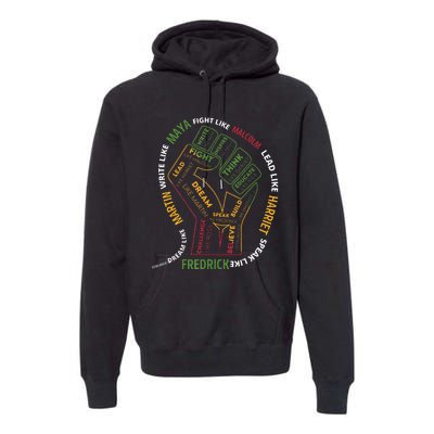 Dream Like Martin Lead Like Harriet Black History Month Premium Hoodie