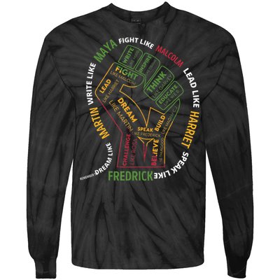 Dream Like Martin Lead Like Harriet Black History Month Tie-Dye Long Sleeve Shirt