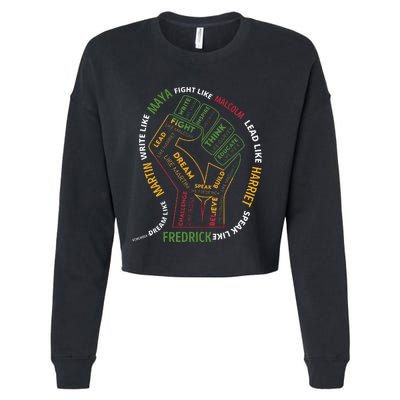 Dream Like Martin Lead Like Harriet Black History Month Cropped Pullover Crew