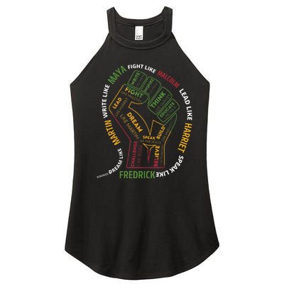 Dream Like Martin Lead Like Harriet Black History Month Women’s Perfect Tri Rocker Tank